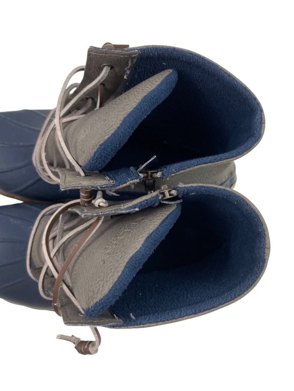 Sperry Duck Boots Womens Size 11 Navy & Gray Waterproof Leather Lace-Up - Picture 7 of 10
